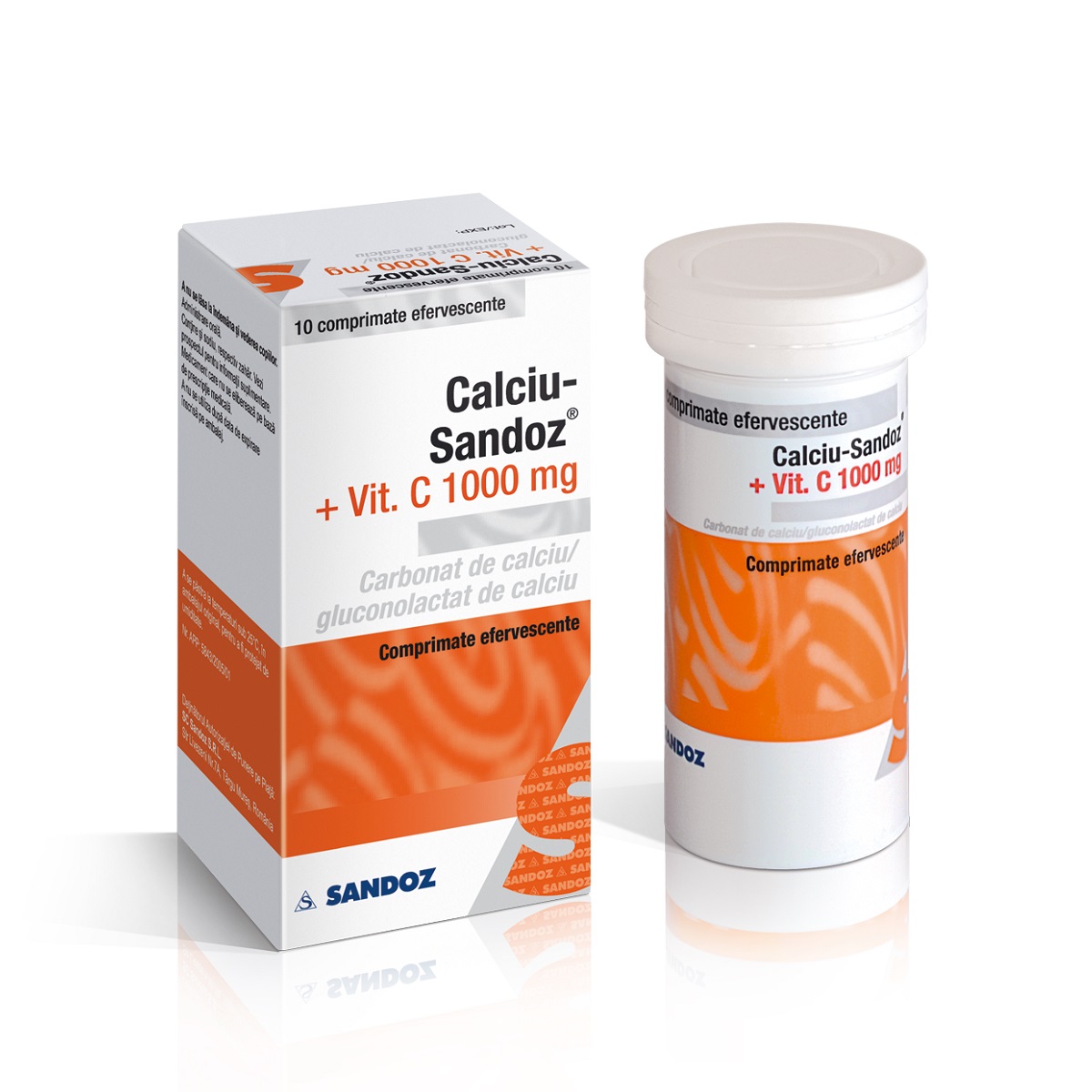 Calciu cu Vitamina C 1000 mg, 10 comprimate, Sandoz
