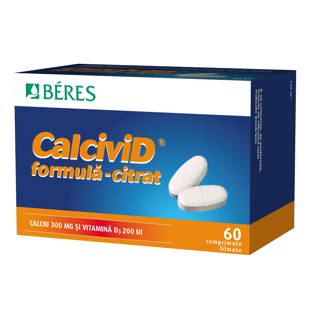 Calcivid - Formulă citrat, 60 comprimate, Beres Pharmaceuticals Co
