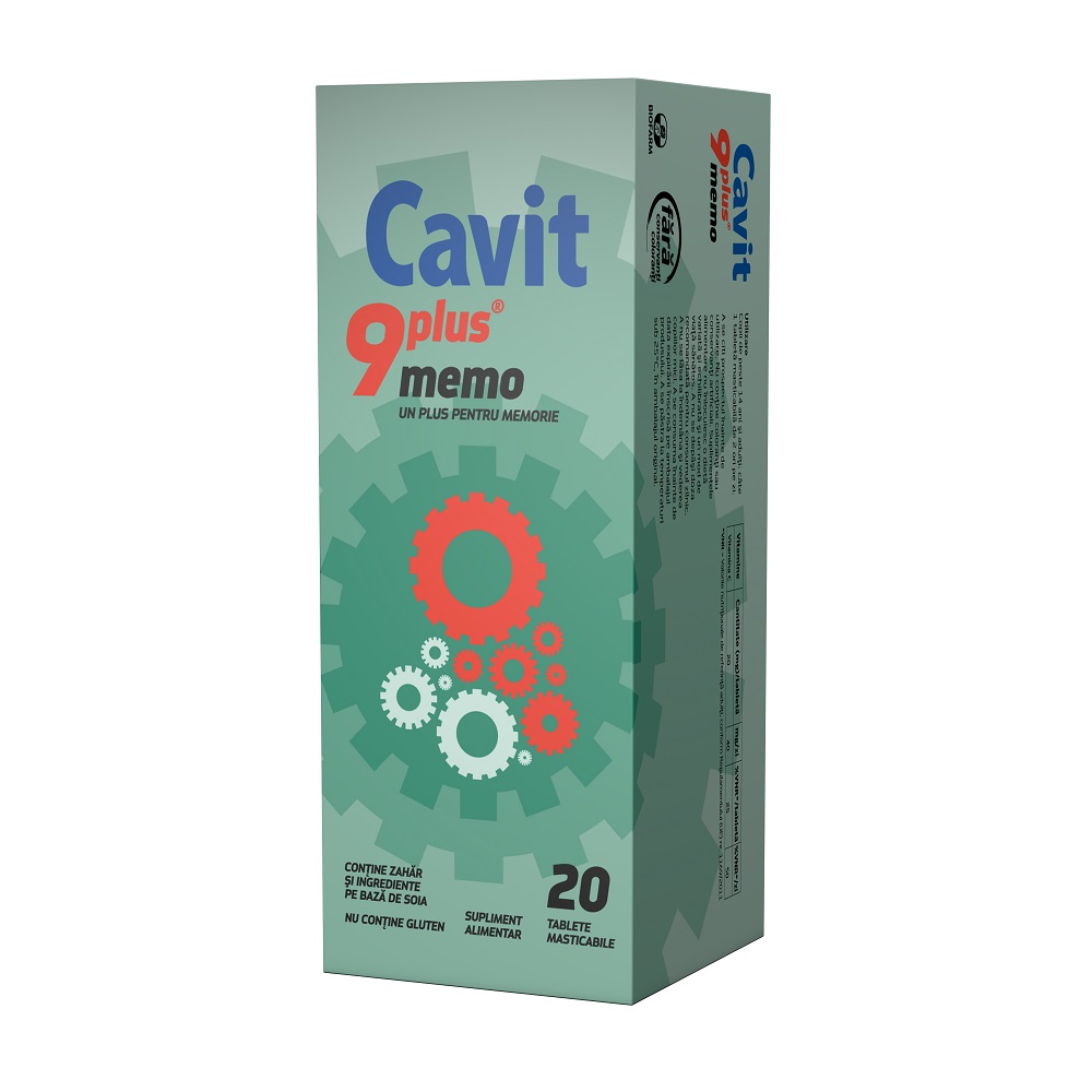 Cavit 9 Plus Memo, 20 tablete, Biofarm