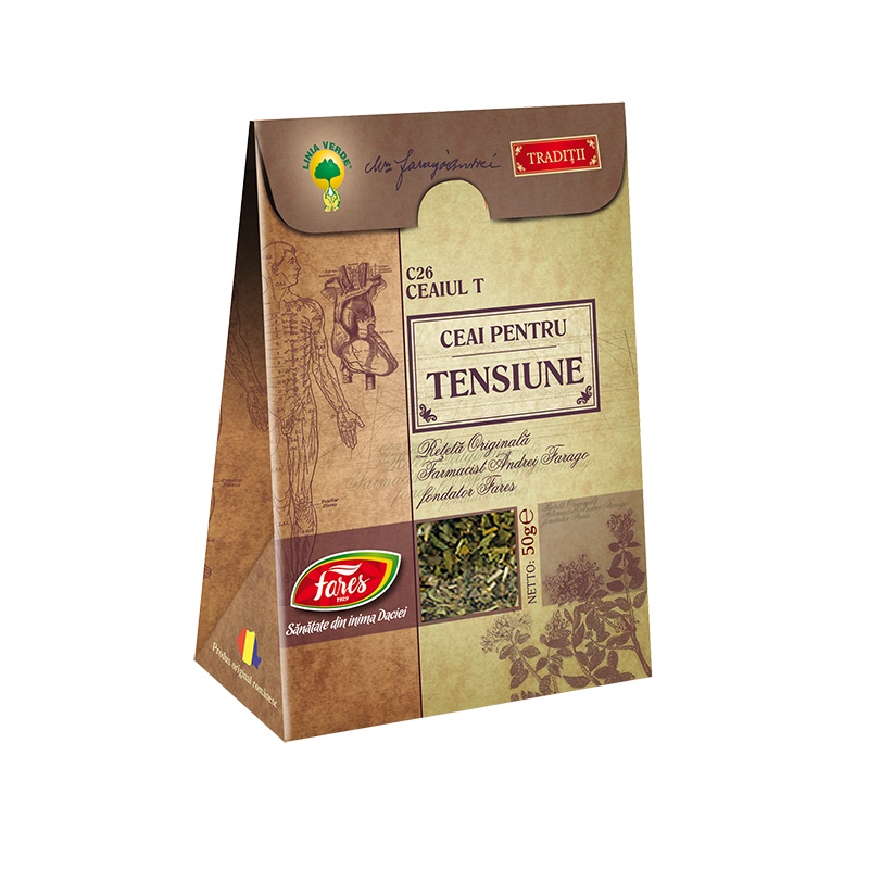 Ceai pentru tensiune, C26,  50 g, Fares