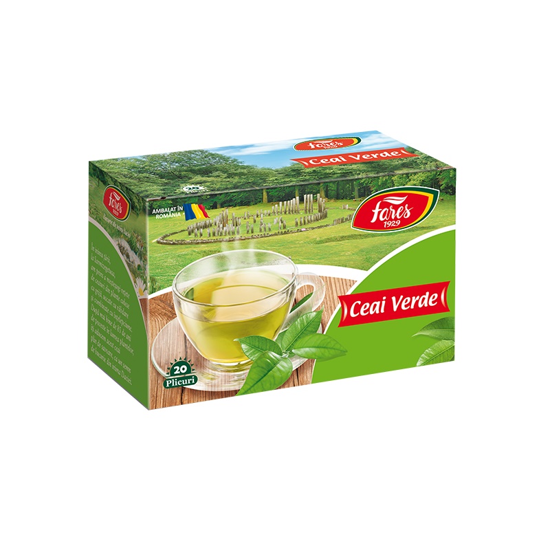 Ceai verde - Fares, 20 doze (Adjuvante in cura de slabire) - marcelpavel.ro