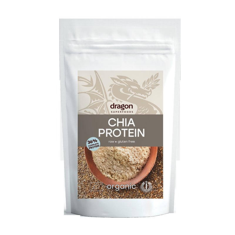 Chia bio pudra proteica raw, 200 g, Dragon Superfoods