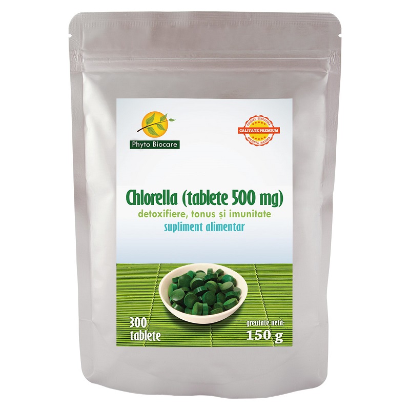Chlorella 500 mg, 300 tablete, Phyto Biocare