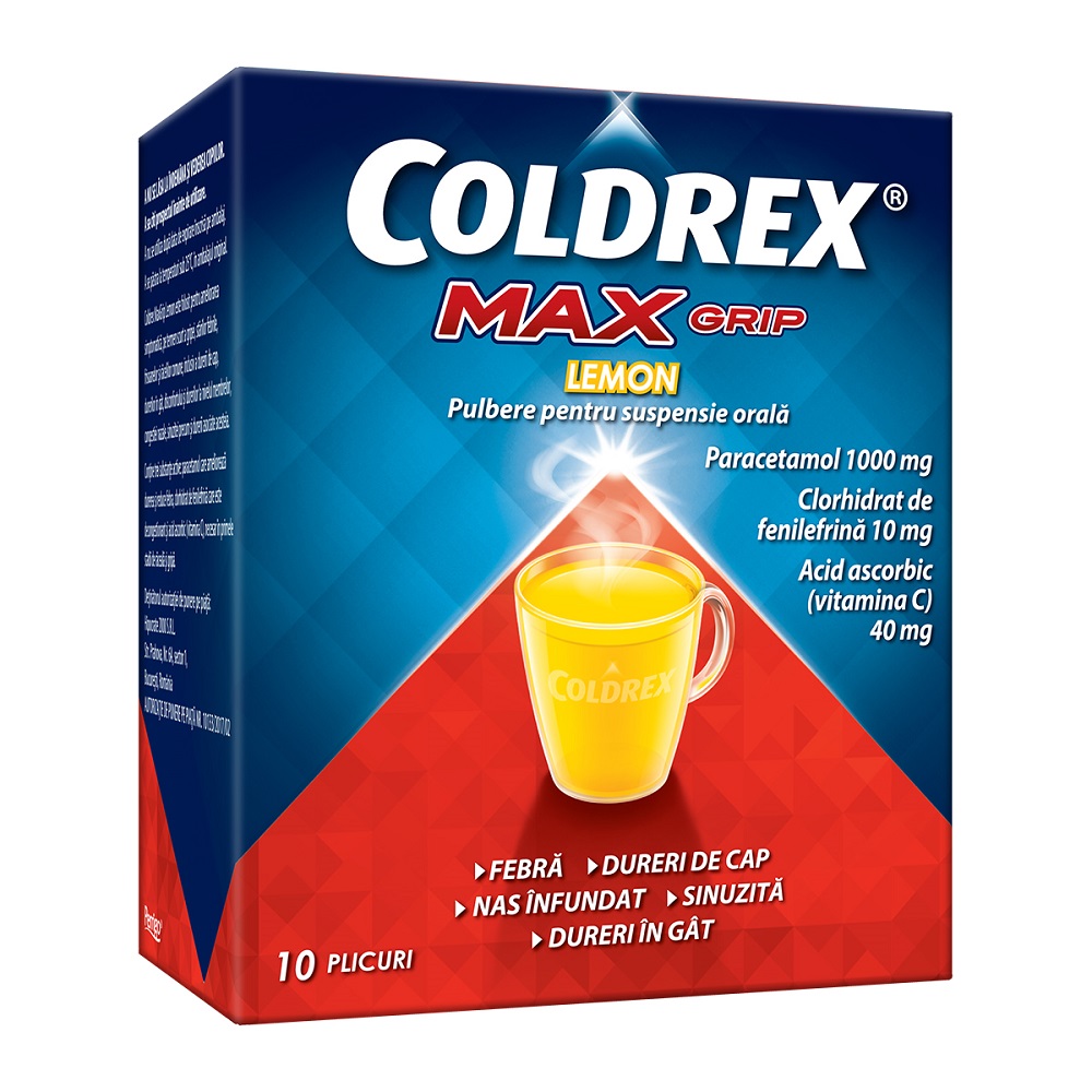 Coldrex Maxgrip Lemon, 10 plicuri, Perrigo