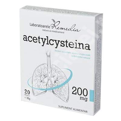 Acetylcysteina, 200 mg, 20 stickuri, Remedia