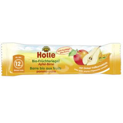 Baton Bio de fructe cu mere si pere, Gr. 12 luni, 25 g, Holle Baby