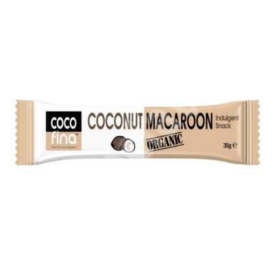 Baton organic cu cocos si macaroon CocoFina, 35 g, Activ Pharma Star