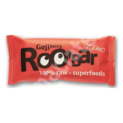 Baton raw Bio cu goji Roobar, 30 g, Dragon Superfoods