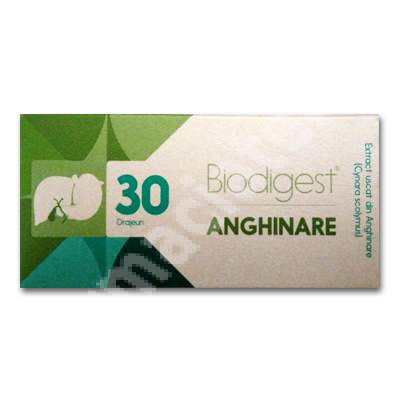 Biodigest Anghinare, 30 drajeuri, Biofarm