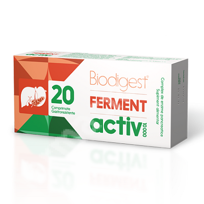 Biodigest ferment activ, 20 comprimate, Biofarm