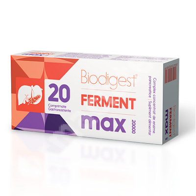 Biodigest ferment max, 20 comprimate, Biofarm