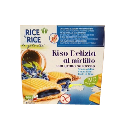 Biscuiti Bio cu Orez si Hrisca umpluti cu Coacaze, 200 g, Rice&Rice