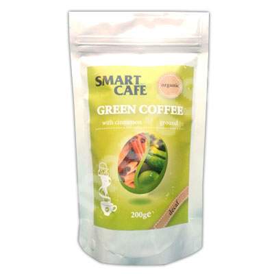 Cafea verde Bio macinata decofeinizata cu scortisoara, 200 g, 