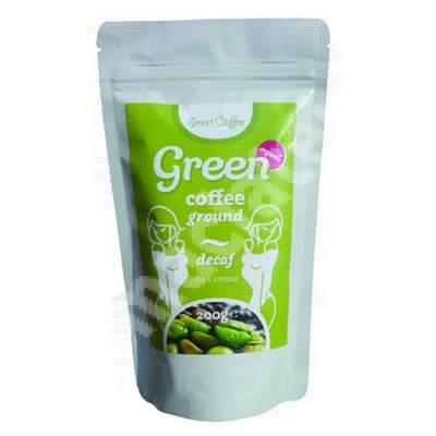 Cafea verde macinata decofeinizata Eco, 200 g, Dragon Superfoods