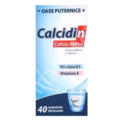 Calcidin cu vitamina D3 si K efervescent, 40 comprimate, Zdrovit