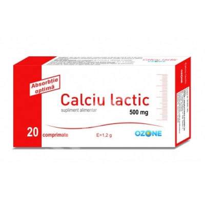 Calciu Lactic, 20 comprimate, Labormed