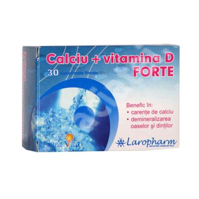 Calciu + Vitamina D Forte, 30 comprimate, Laropharm