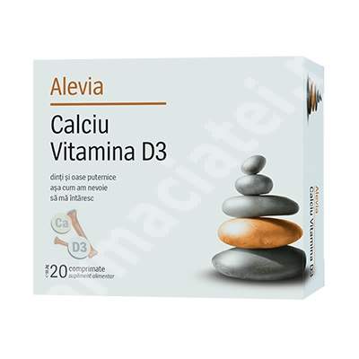 Calciu Vitamina D3, 20 comprimate, Alevia