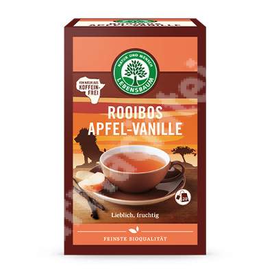 Ceai Bio african Rooibos cu mere si vanilie, 20 plicuri, Lebensbaum
