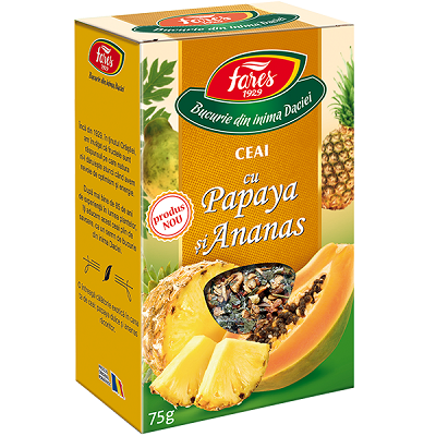 Ceai cu Papaya si Ananas, 75 g, Fares 