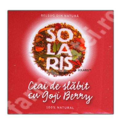 Ceai de slabit cu Goji Berry, 20 plicuri, Solaris