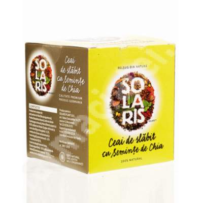 Ceai de slabit cu seminte de chia, 20 plicuri, Solaris : Farmacia Tei online