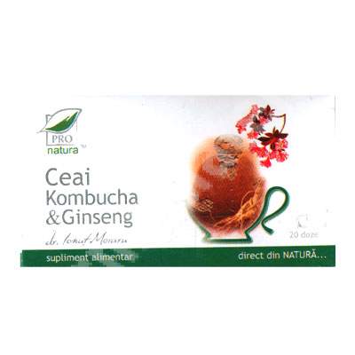 Ceai Kombucha & Ginseng, 20 plicuri, Pro Natura