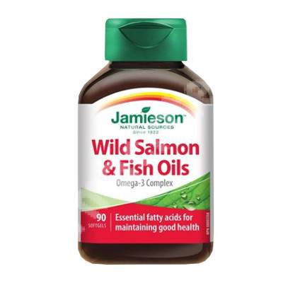 Complex Omega-3 din ulei de somon salbatic si peste, 90 capsule, Jamieson