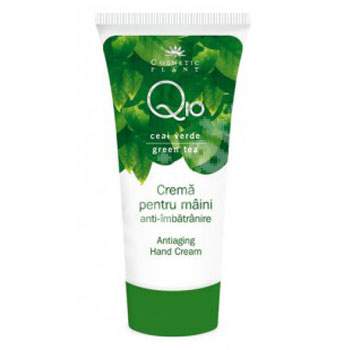Crema anti-imbatrainire pentru maini Q10 si ceai verde, 100 ml, Cosmetic Plant
