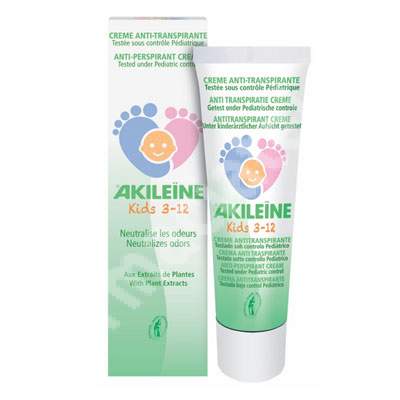 Crema antiperspiranta pentru picioare copii Akileine, 75 ml, Asepta 