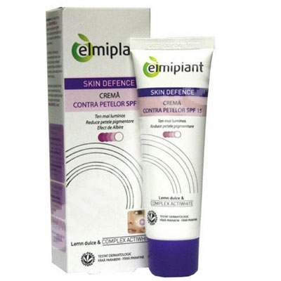 Crema contra petelor SPF 15 Skin Deffence, 50 ml, Elmiplant