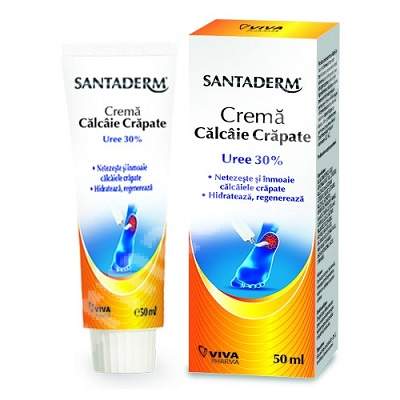 Crema cu 30% uree pentru calcaie crapate Santaderm, 50 ml, Viva Pharma