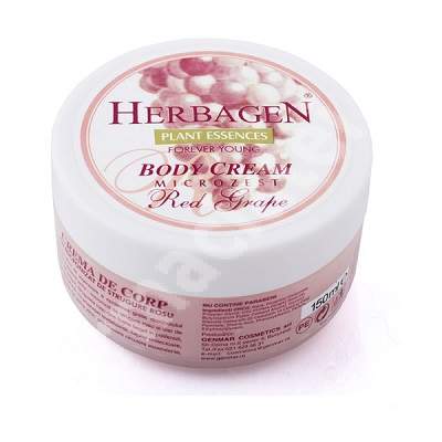 Crema de corp cu micronizat de strugure rosu, 150 ml, Herbagen