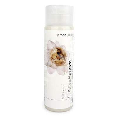 Crema de dus organica pentru catifelare cu bumbac si lotus alb Pure&White, 250 ml, Greenland