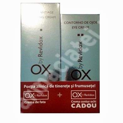 Crema de fata Antiaging Ox by Revidox, 30 ml, Actafarma + Crema contur de ochi antirid Ox by Revidox, 15 ml, Actafarma