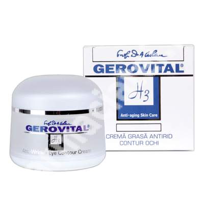 Crema grasa antirid pentru conturul ochilor H3, 30 ml, Gerovital