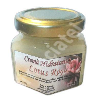 Crema hidratanta Lotus rosu, 100 g, Carmita Classic
