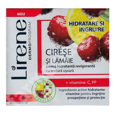 Crema hidratanta revigoranta cu  cirese si lamaie, 50 ml, Lirene