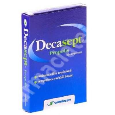 Decasept propolis, 20 comprimate, Aminocen