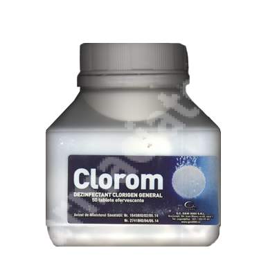 Dezinfectant clorigen general, Clorom, 50 tablete, GM2000
