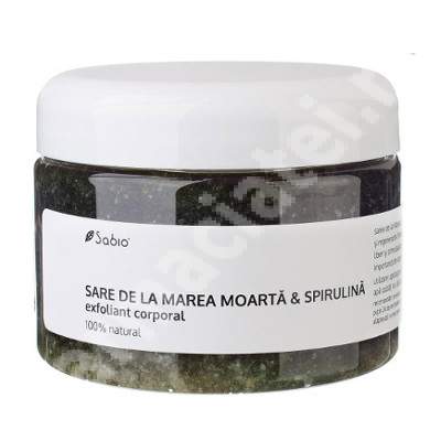 Exfoliant corporal cu sare de la Marea Moarta si spirulina, 350 ml, Sabio