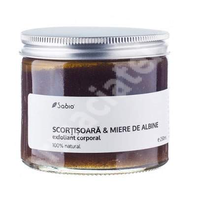 Exfoliant corporal cu scortisoara si miere de albine, 250 ml, Sabio