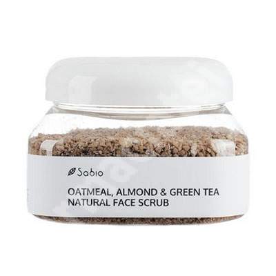 Exfoliant facial natural cu oatmeal, almond si green tea, 236 ml, Sabio