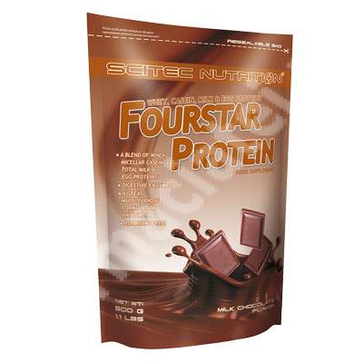 FourStar Protein aroma de ciocolata cu lapte, 500 g, Scitec Nutrition