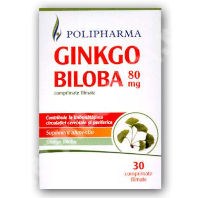 Ginkgo Biloba 80mg, 30 comprimate, Polisano