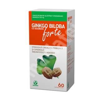 Ginkgo Biloba cu Magneziu Forte, 60 comprimate, Biofarm