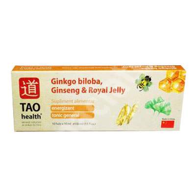 Ginkgo Biloba, Ginseng si Royal Jelly, 10 fiole, Tao Health