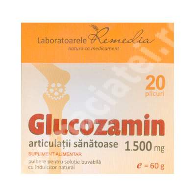 Glucozamin 1.500mg articulatii sanatoase, 20 plicuri, Remedia