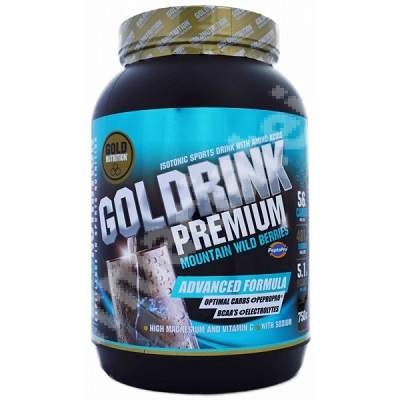 Goldrink Premium + BCAA Fructe de padure, 750 g, Gold Nutrition