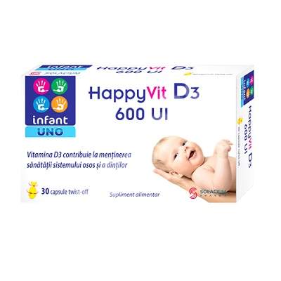 Happy Vit D3 600 UI Infant Uno, 30 capsule, Solacium Pharma